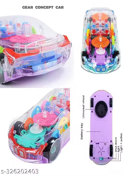 Kids lightening car with fantastic gear look