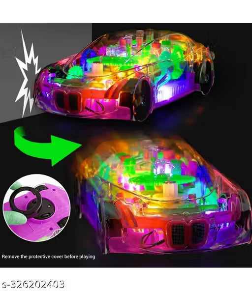 Kids lightening car with fantastic gear look