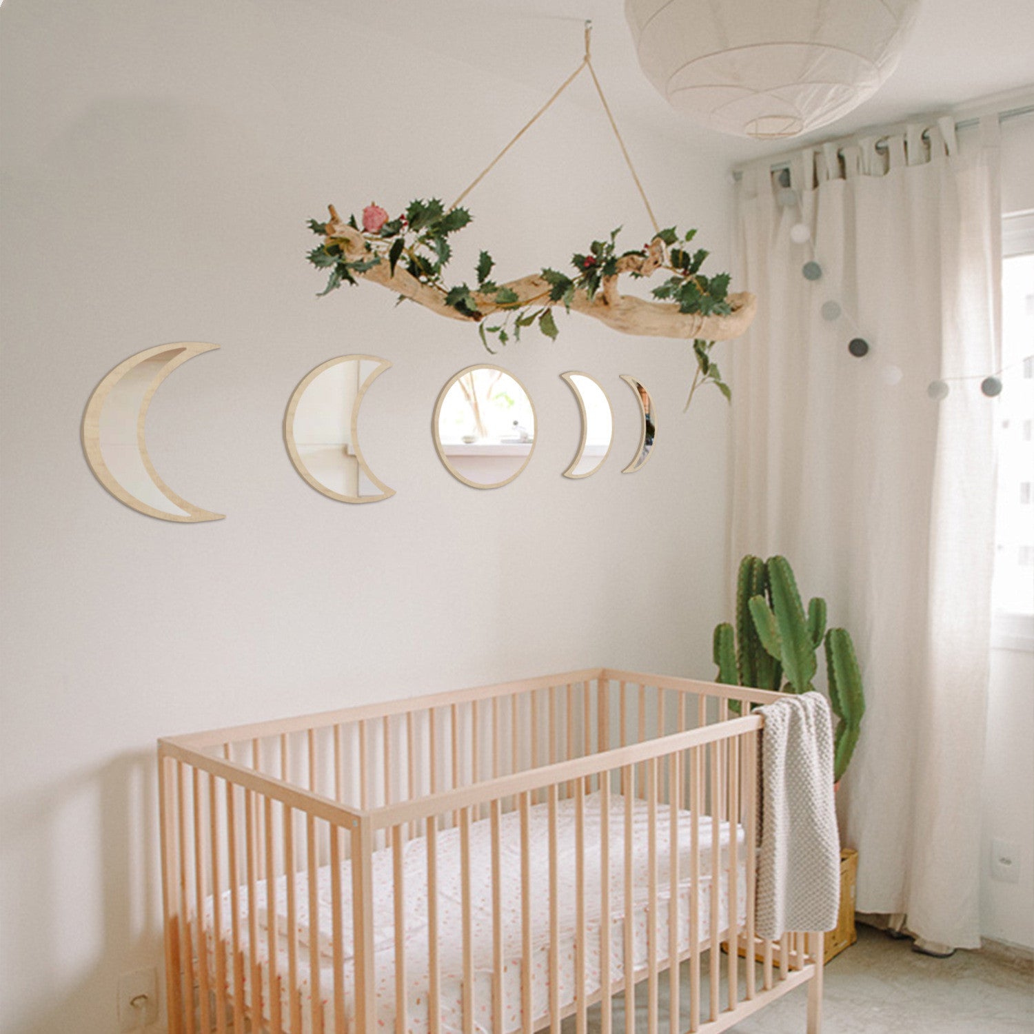 Nordic Instagram Style Wooden Mirror Decorative Pendant Crafts