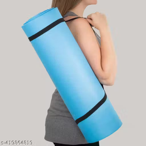 oga Mat 4MM WITH HIGH ELASTIC YOGA MAT CARRY STRAP (FREE) DOUBLE COLOR ATTRACTION FOR for Women and Men, EVA Material