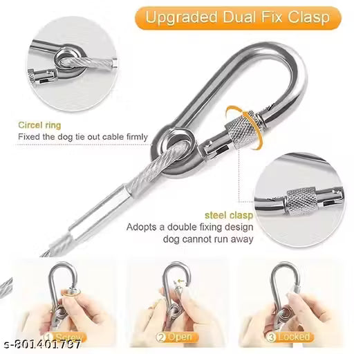 Stainless Steel Tie Out Cable Anti-Rust Buckles | Clothesline | Ideal for Drying Heavy Clothes | Length 5 Meter | Silver Colours | Pack of 1