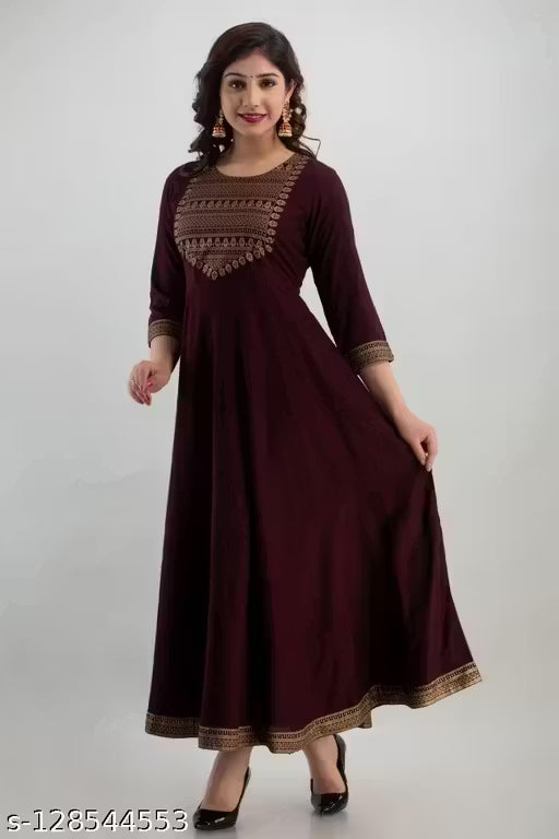 women ryon printed flared kurta