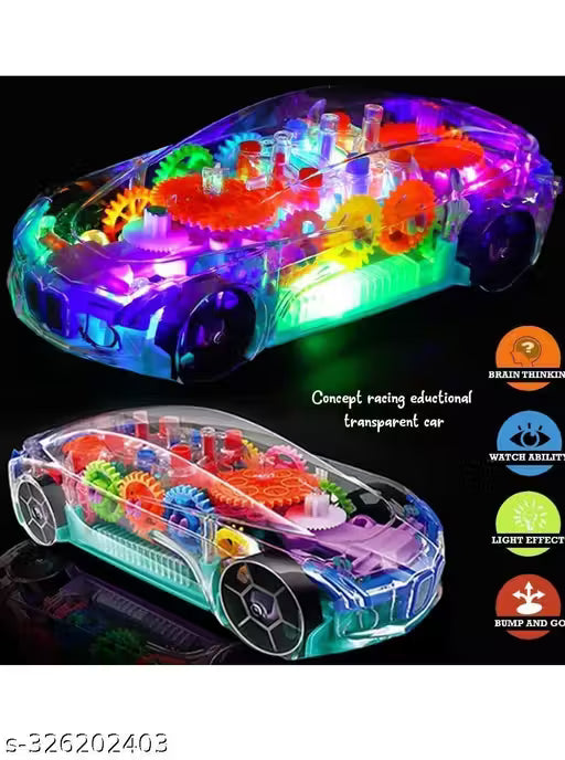 Kids lightening car with fantastic gear look