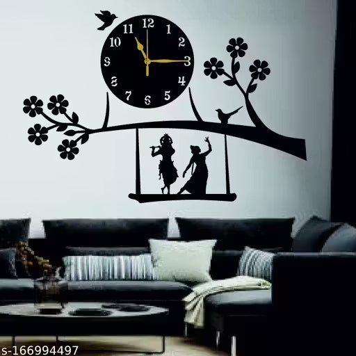 Wall clock with krishna and radha