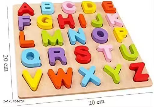 Wooden 3D Capital Alphabets, Numbers, and Shapes Board Puzzle Toy, Educational Toy Puzzles for Early Learning, Colorful Toy, Montessori Toy for Pre-Schooler Kids, Multicolor (Pack of 3)