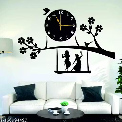 Wall clock with krishna and radha