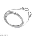 Stainless Steel Tie Out Cable Anti-Rust Buckles | Clothesline | Ideal for Drying Heavy Clothes | Length 5 Meter | Silver Colours | Pack of 1