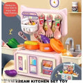 Kids toy kitchen with kitchenwarea