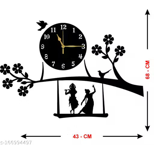 Wall clock with krishna and radha